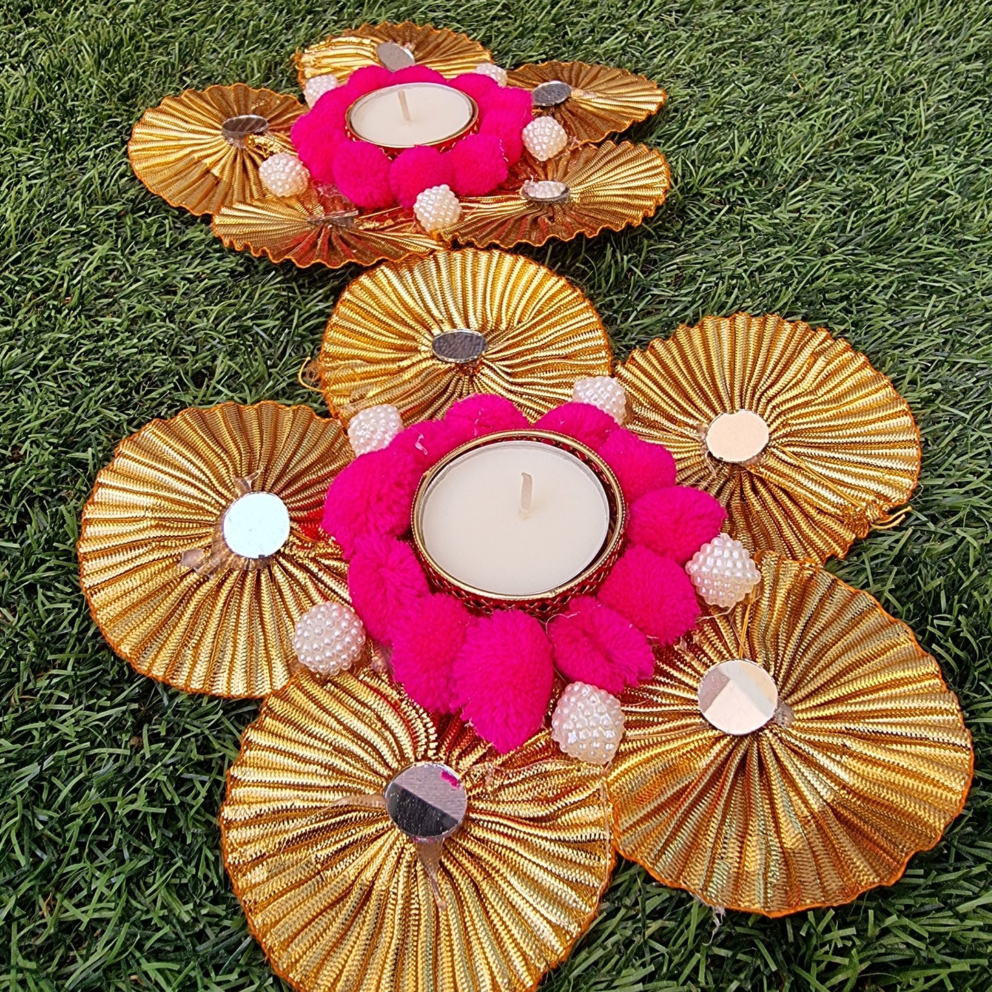 Rangoli Mat With Tea Light Holder ( Set of 2) - Urban Roots