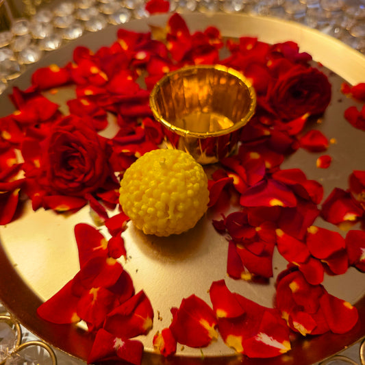 Yellow Motichoor Candle