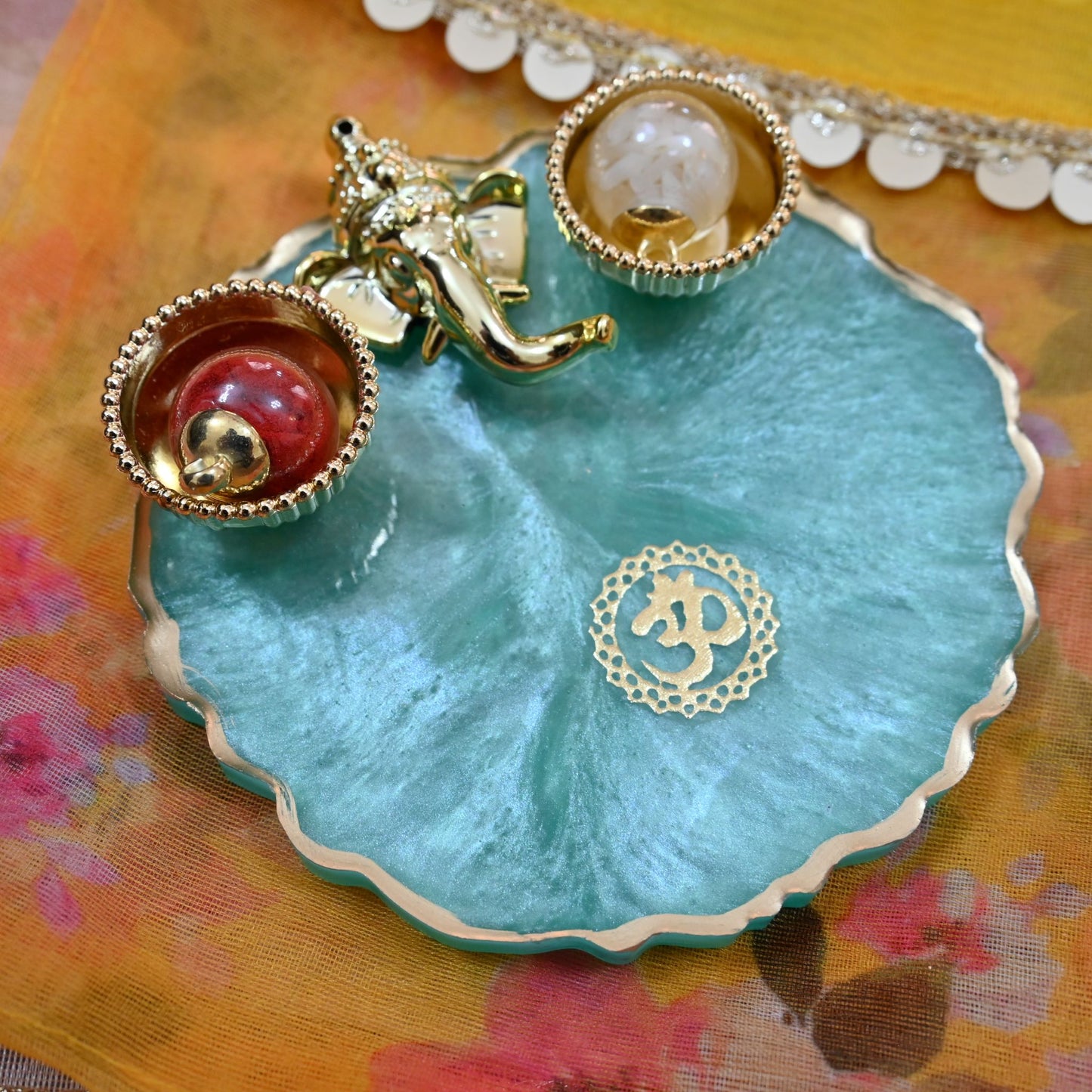 Resin Ganesha Tika Thali