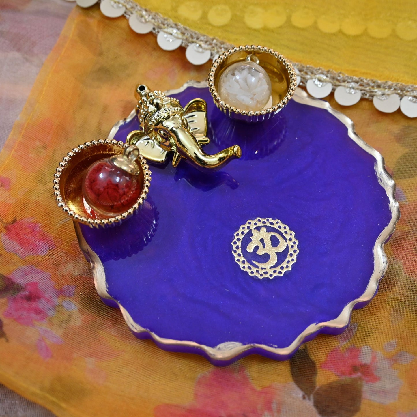 Resin Ganesha Tika Thali