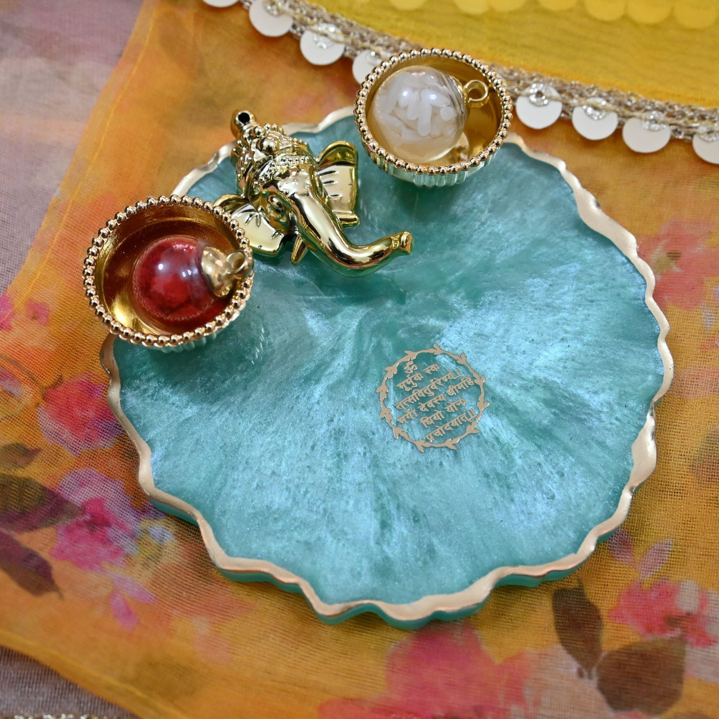 Resin Ganesha Tika Thali