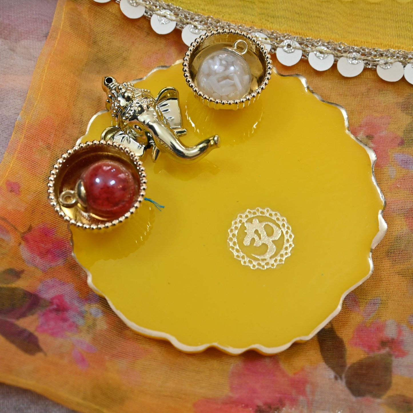 Resin Ganesha Tika Thali