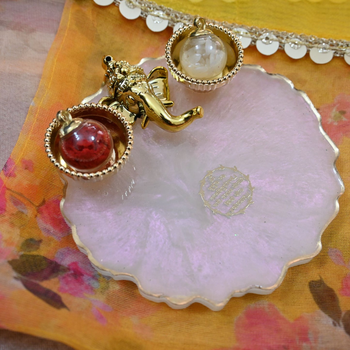 Resin Ganesha Tika Thali