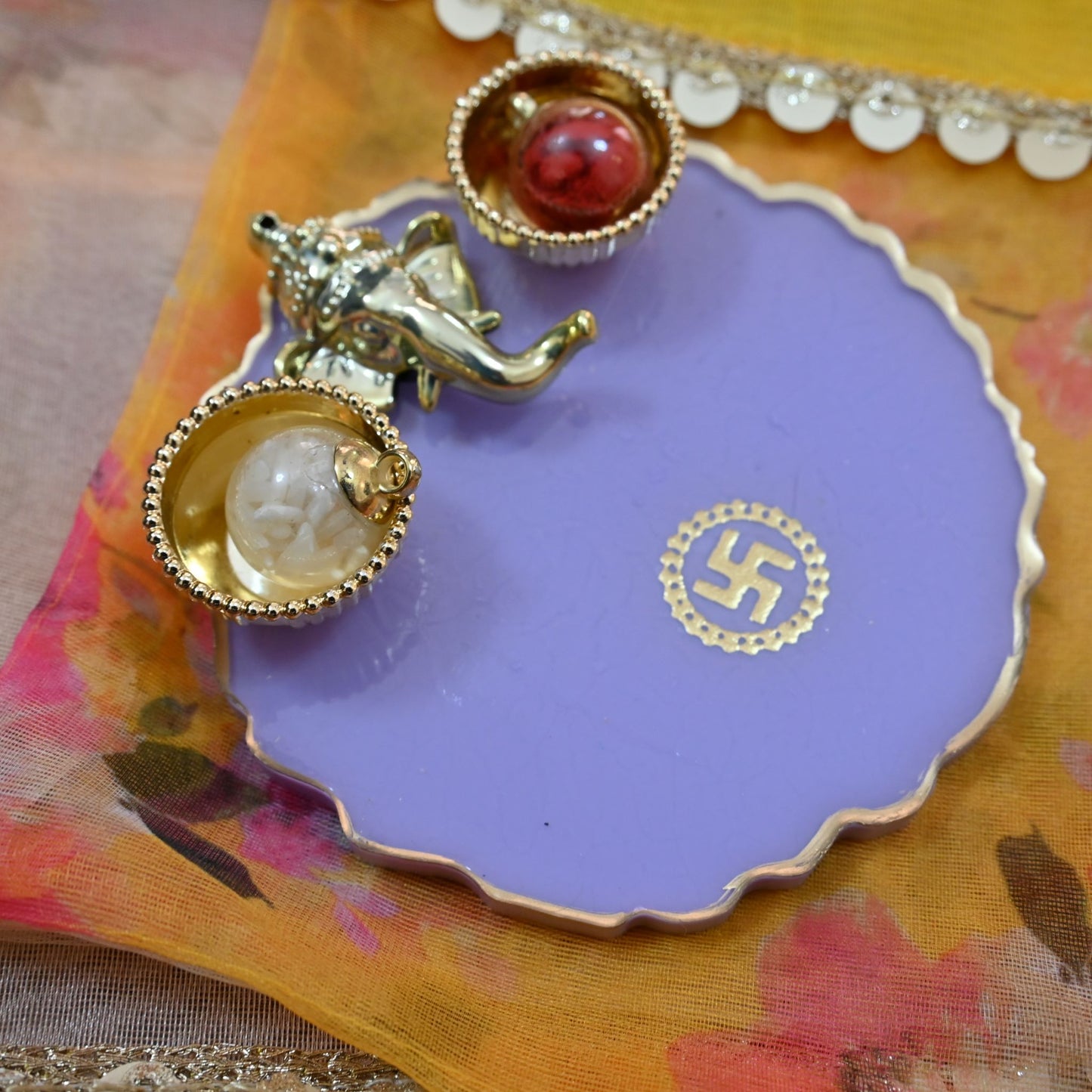 Resin Ganesha Tika Thali