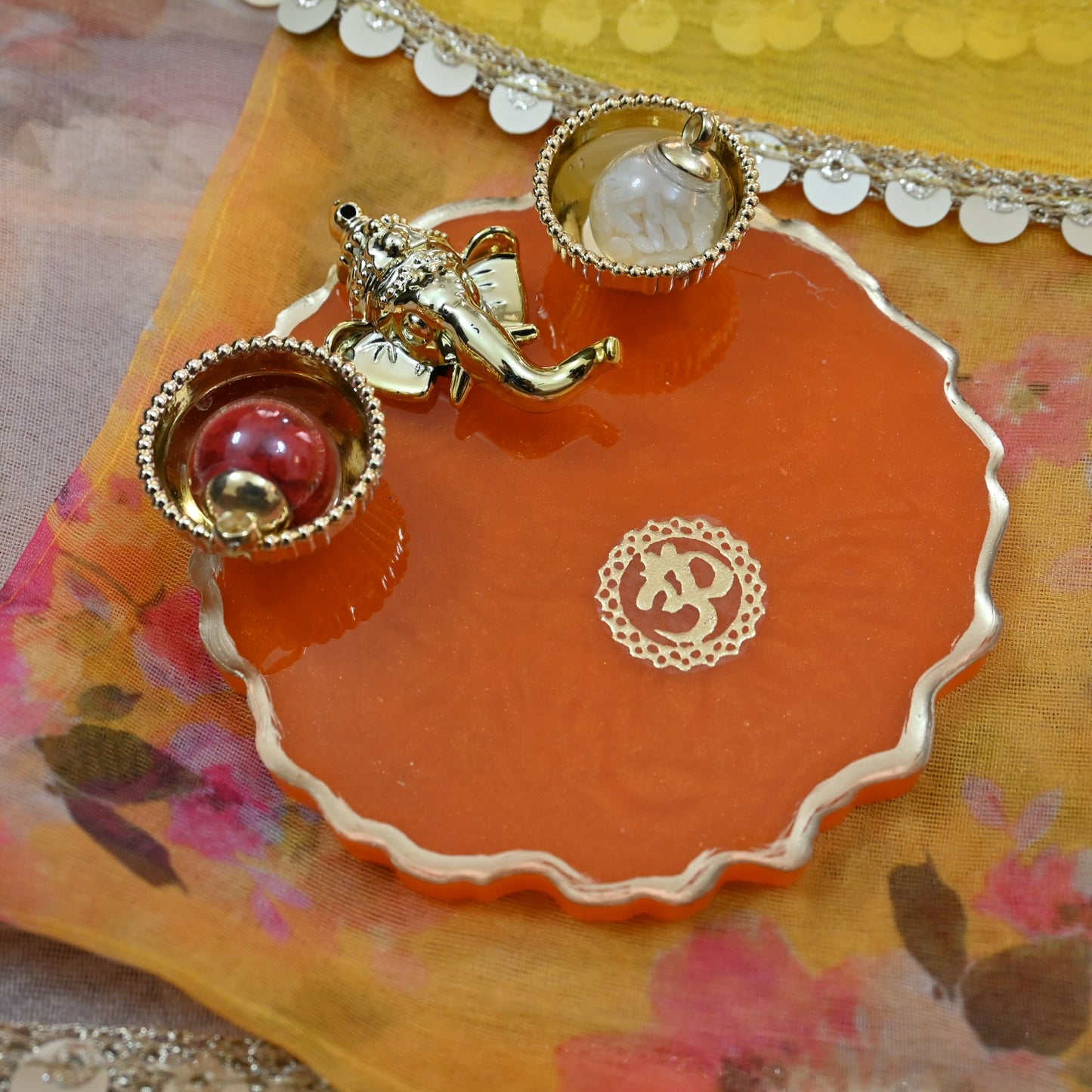 Resin Ganesha Tika Thali