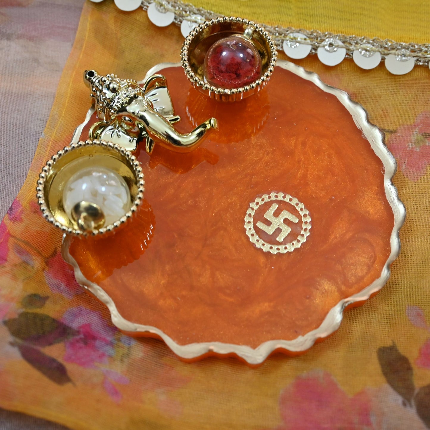 Resin Ganesha Tika Thali
