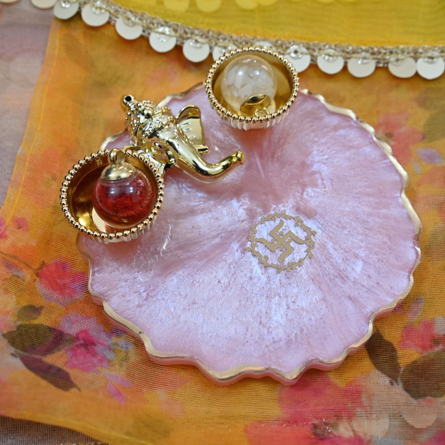 Resin Ganesha Tika Thali
