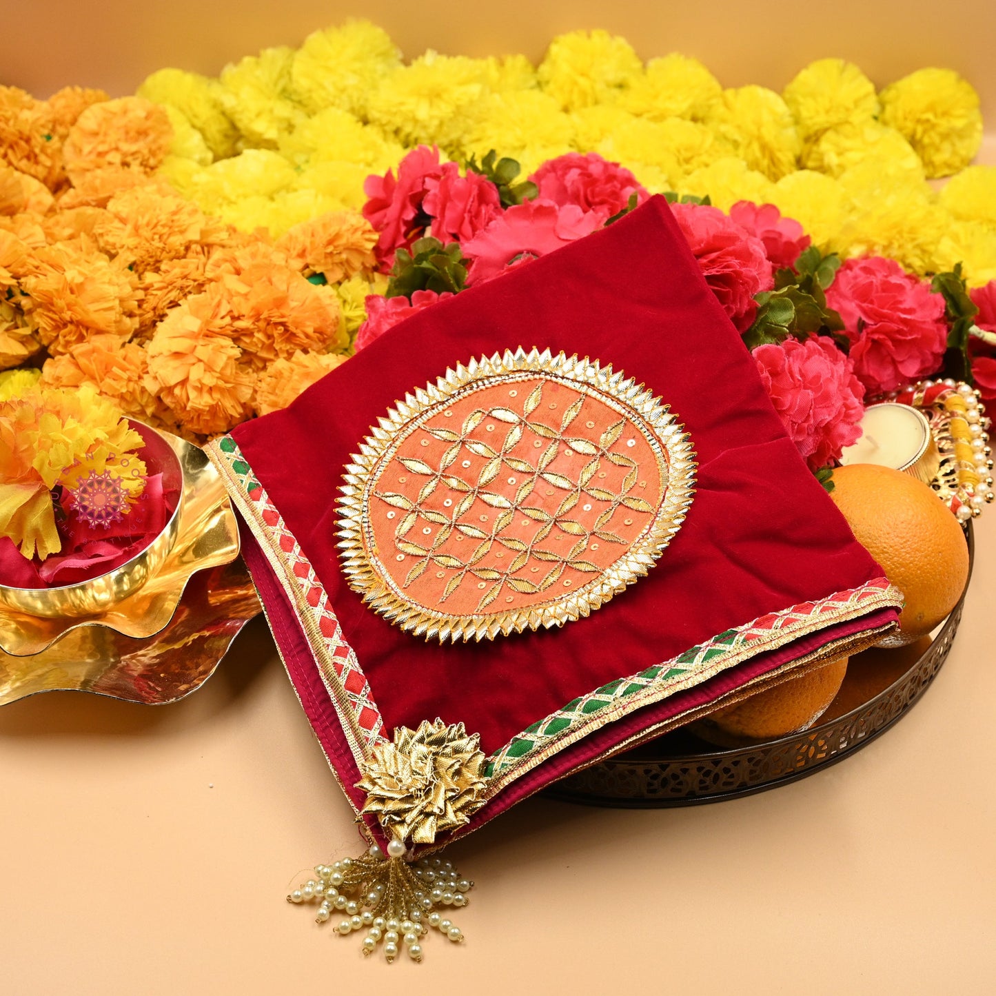 Thaal Cover Thaal Posh Velvet Fabric - Urban Roots