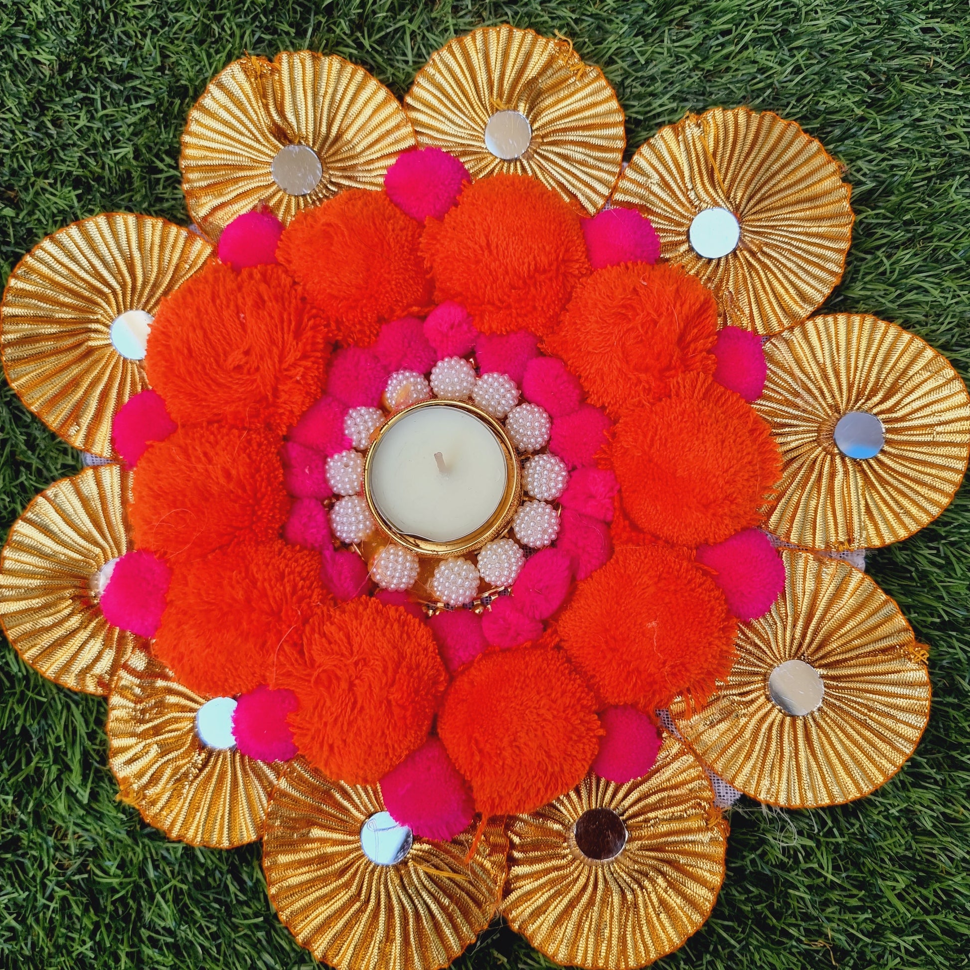 Rangoli Mat With Tea Light Holder - Urban Roots