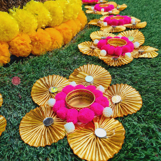Rangoli Mat With Tea Light Holder ( Set of 2) - Urban Roots