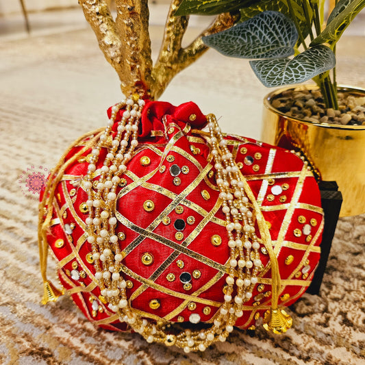 Gota Gifting Potli Red