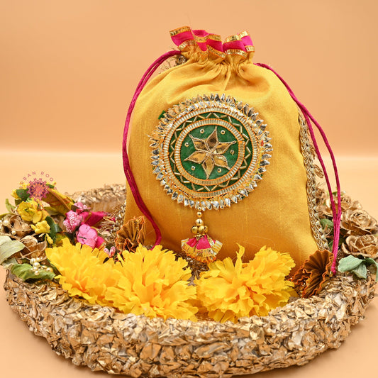 Gota Potli Gifting Bag Yellow - Urban Roots